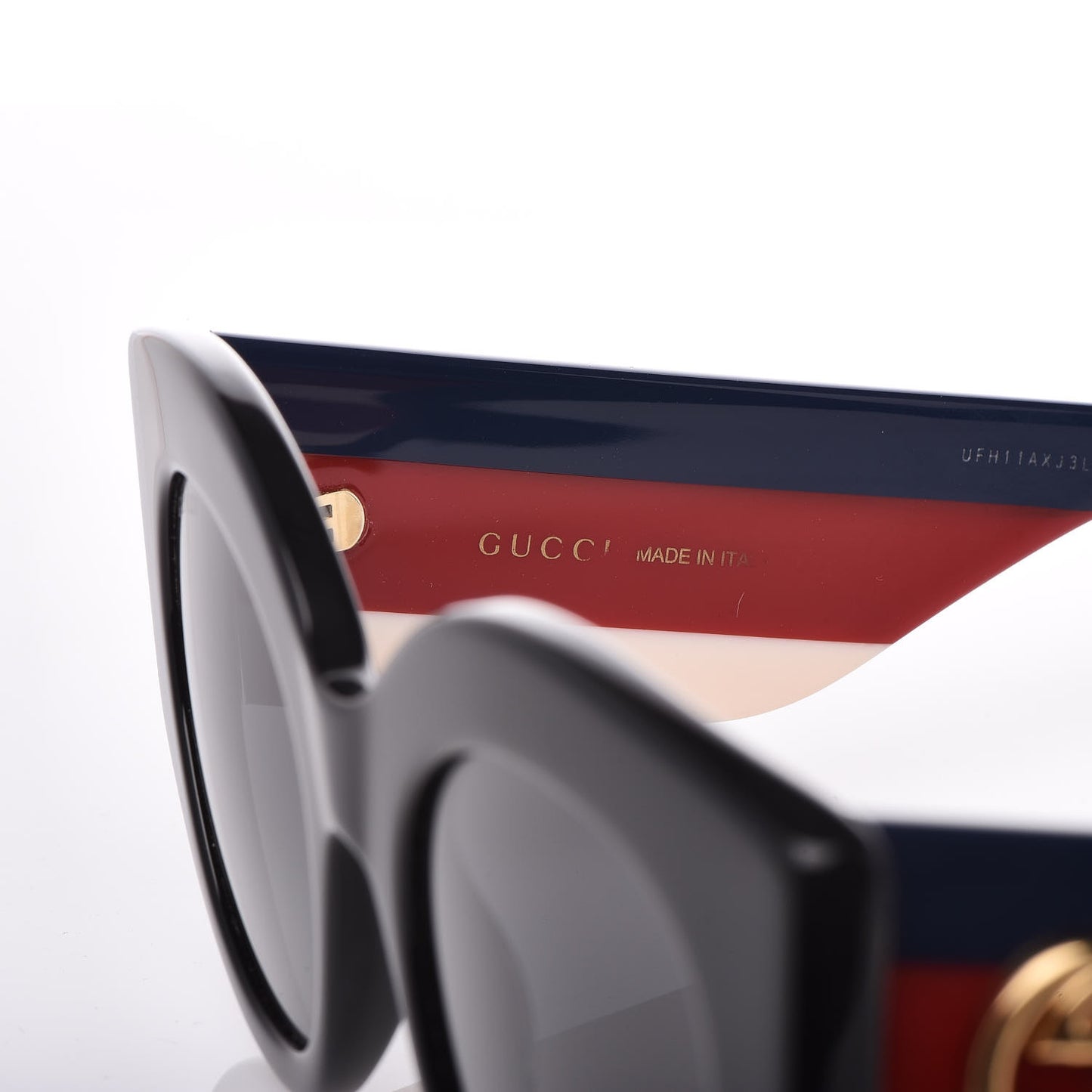 Acetate Oversized Rectangle Frame Web Sunglasses GG 0275/S Black