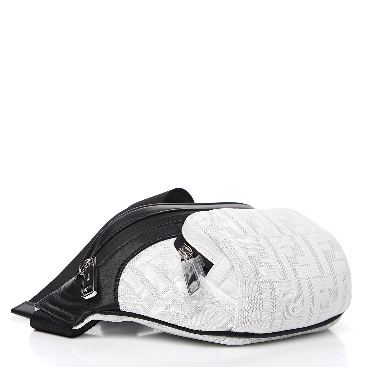 Neoprene Mesh Vitello Grace FF Pocket Belt Bag White