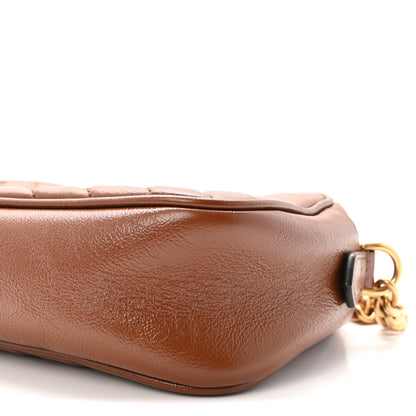 Gucci Glazed Calfskin Matelasse Diagonal Small GG Marmont Chain Shoulder Bag Cuir 10 of 10