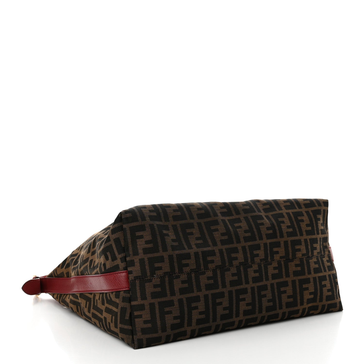 Fendi Zucca Vitello Artic Large Hobo Tobacco Burgundy 4 of 10