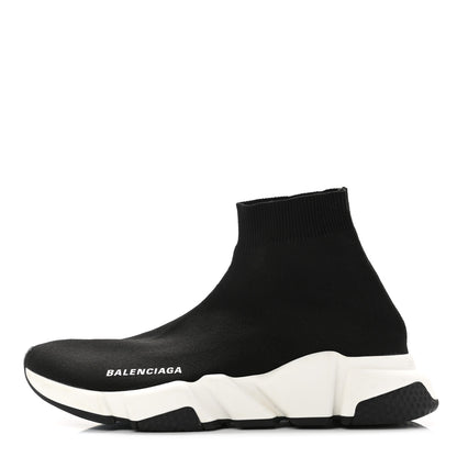 Balenciaga Neoprene Knit Womens Speed Sneakers 38 Black White 1 of 8