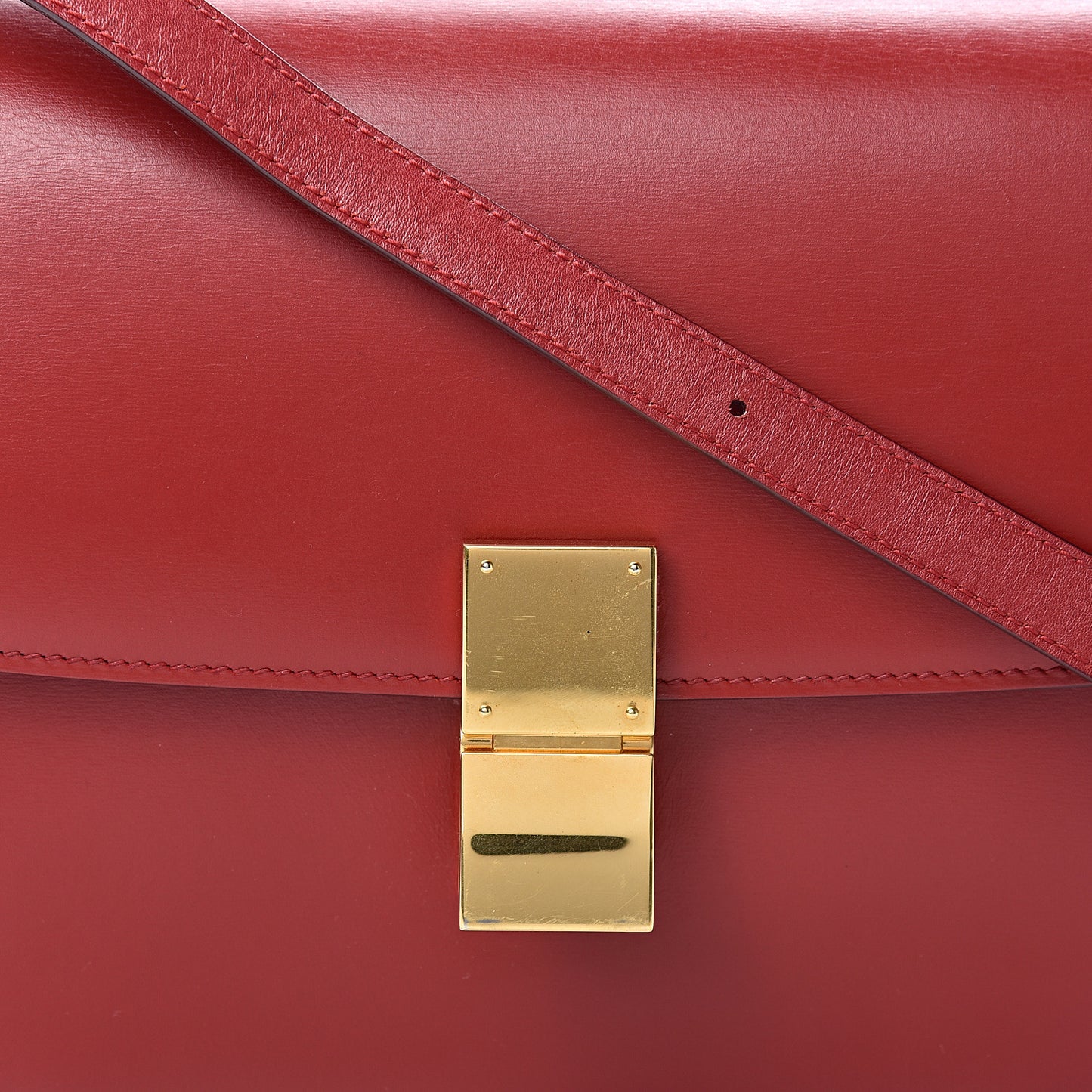 Box Calfskin Medium Classic Box Flap Bag Red
