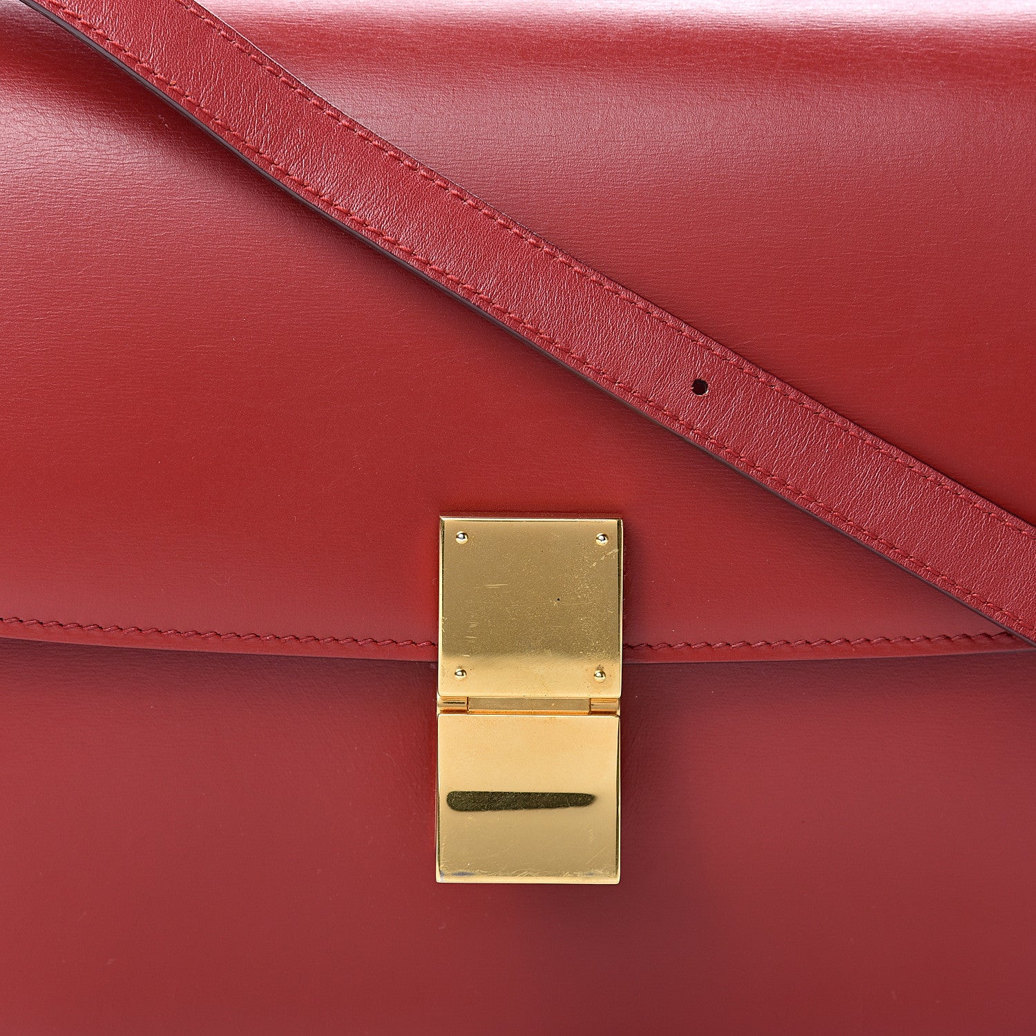 Celine Box Calfskin Medium Classic Box Flap Bag Red 7 of 11