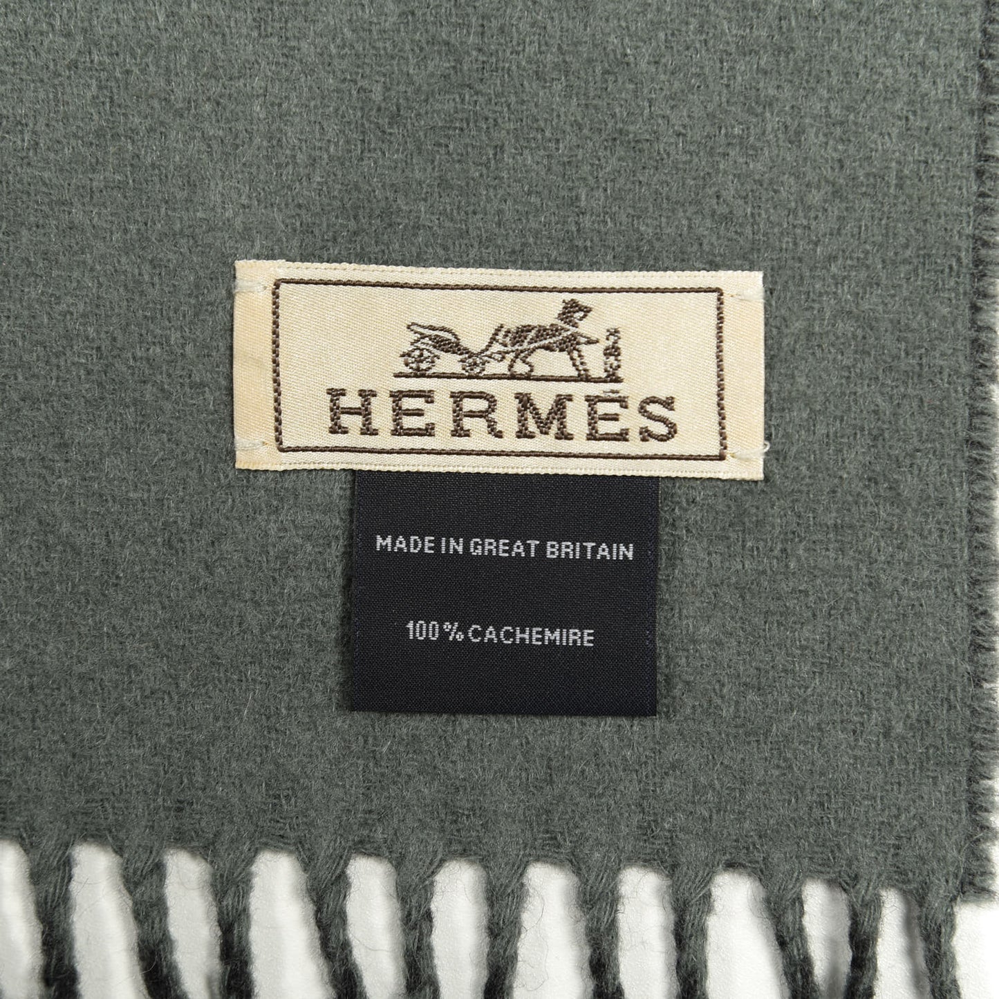 Cashmere Recto Verso Muffler Anthracite Sauge