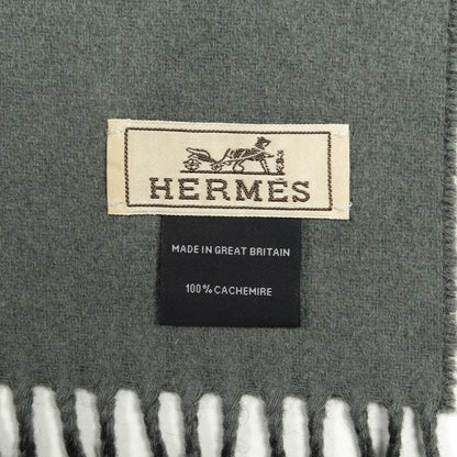 Hermes Cashmere Recto Verso Muffler Anthracite Sauge 4 of 4