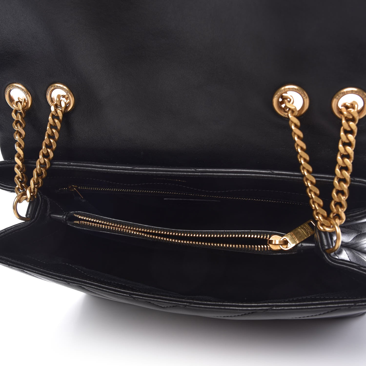 Saint Laurent Calfskin Y Quilted Monogram Medium Loulou Chain Satchel Black 5 of 10