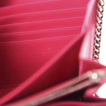 Gucci X SEGA Calfskin GUCCY Stars Chain Wallet Violet Fuxia Gold 9 of 10