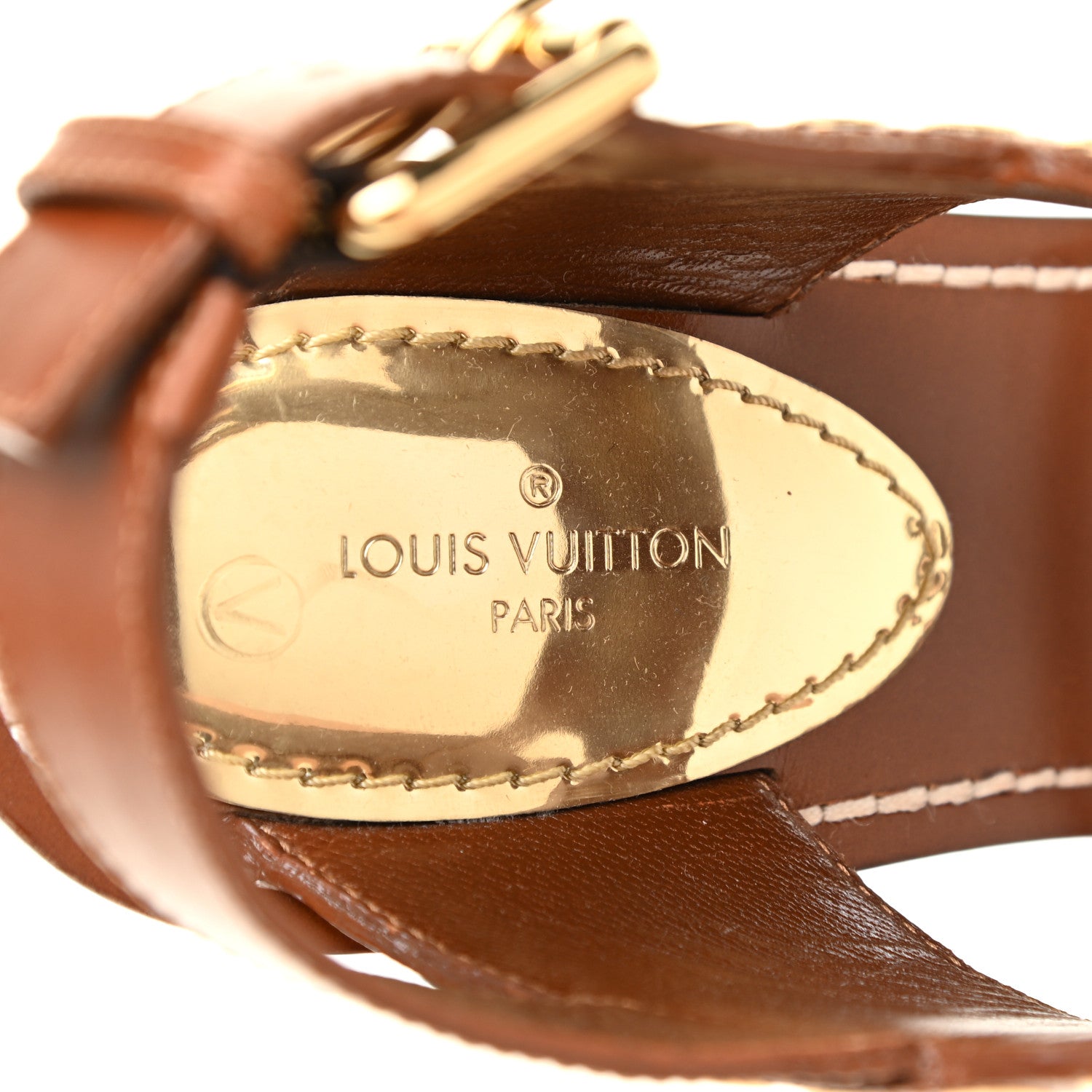 Louis Vuitton Calfskin Monogram Passenger Sandals 37.5 Cognac 7 of 12