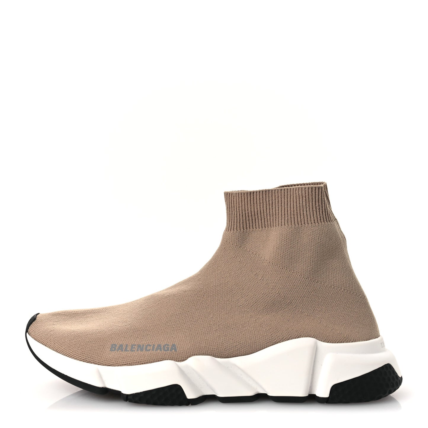 Neoprene Knit Bi-Color Sole Womens Speed Sneakers 40 Beige White Black