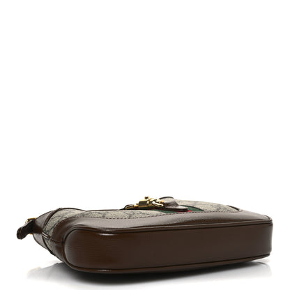 Gucci GG Supreme Monogram Azalea Calfskin Web Mini Jackie 1961 Hobo Beige Ebony Brown Sugar 6 of 18
