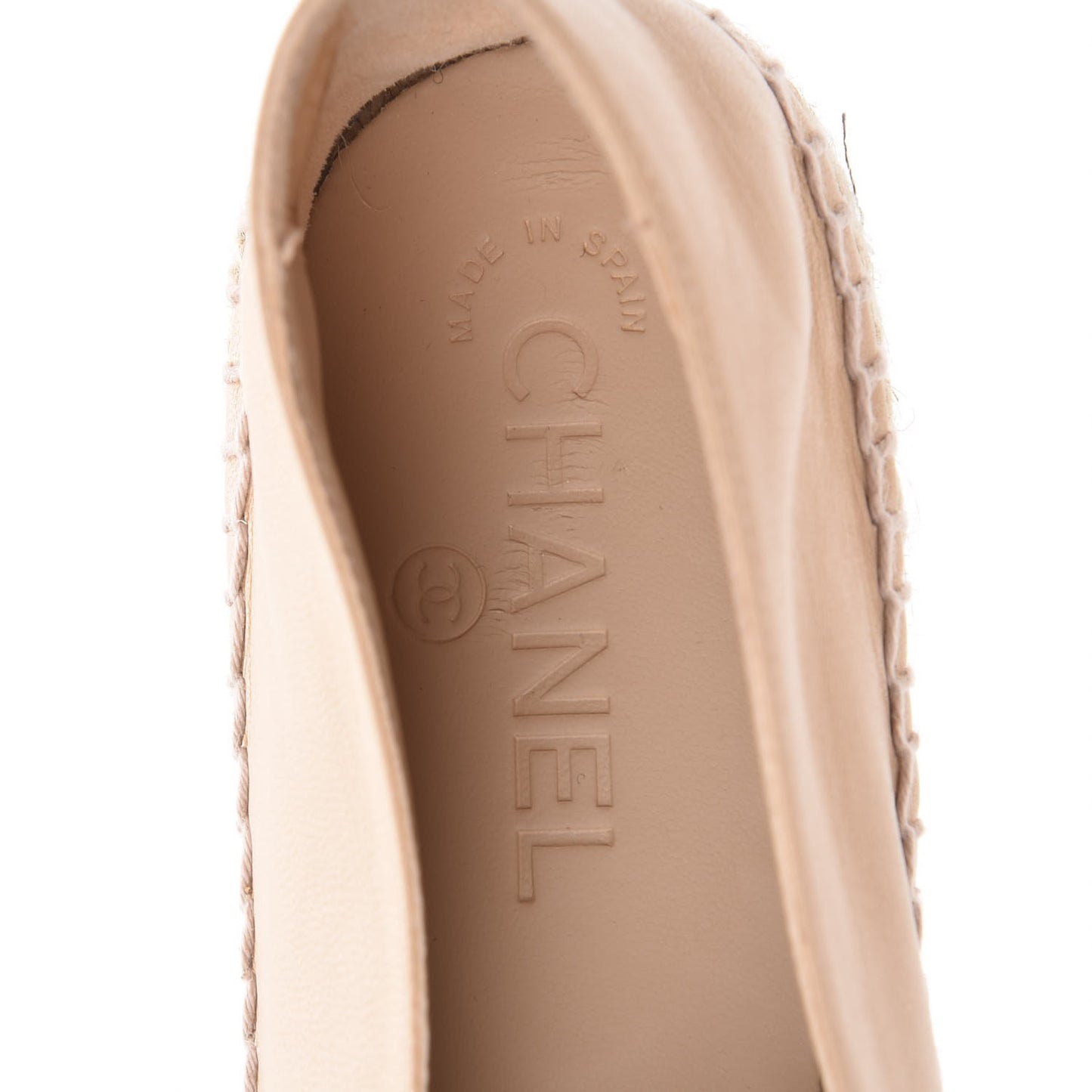 Lambskin CC Espadrilles 41 Beige Black