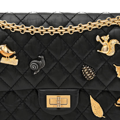 Chanel Aged Calfskin Lucky Charms 2.55 Reissue 225 Flap Black 8 of 11