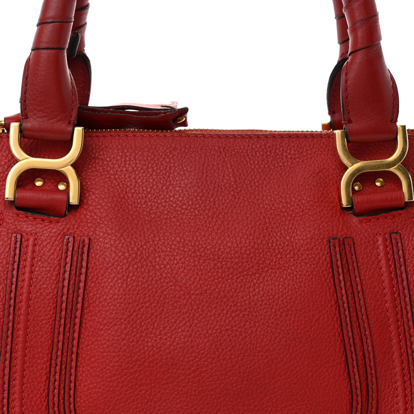 Calfskin Medium Marcie Satchel Peony Red