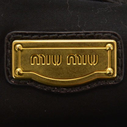 Miu Miu Leather Vitello Lux Bow Bag Black 5 of 7