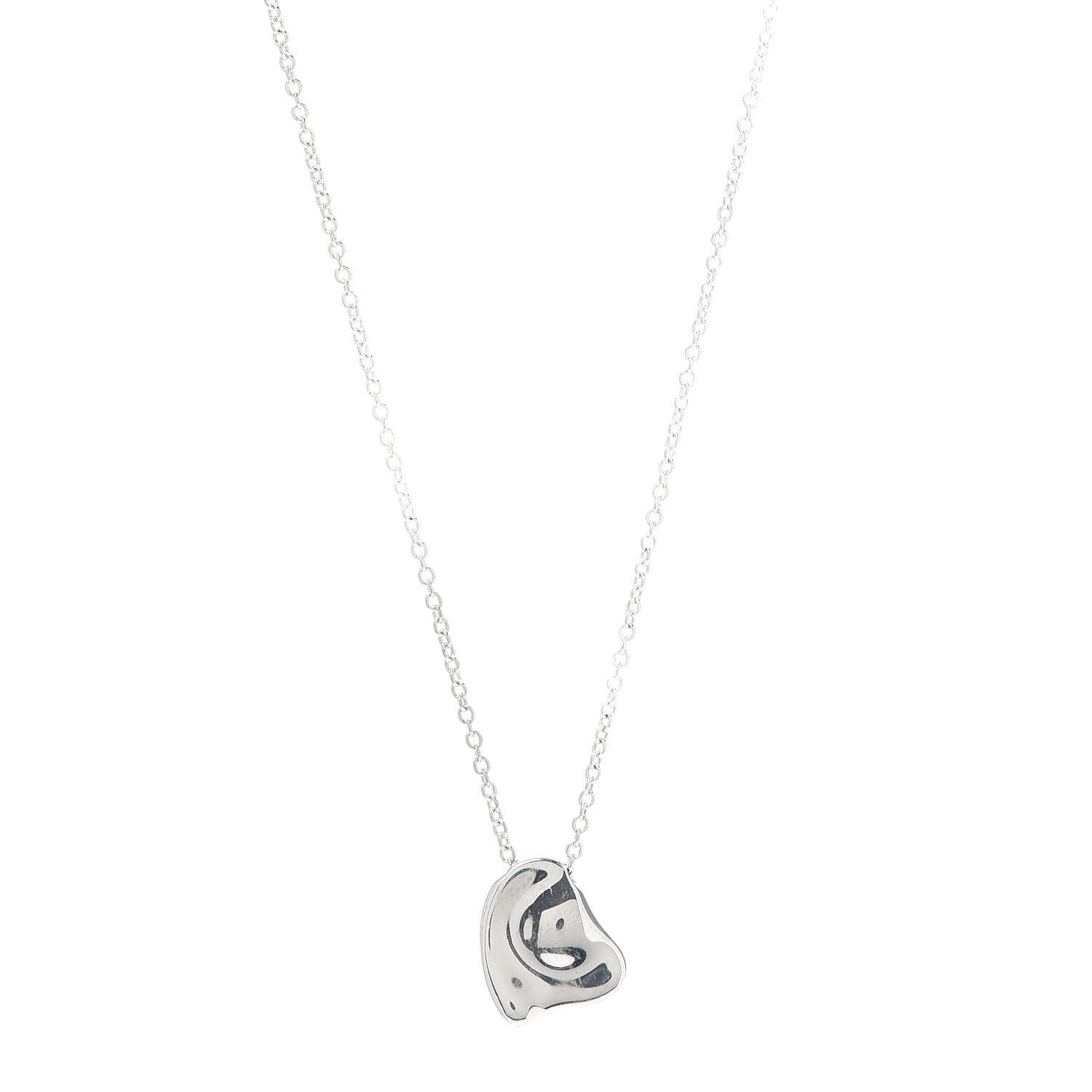Tiffany Sterling Silver Elsa Peretti Full Heart Pendant Necklace 1 of 5