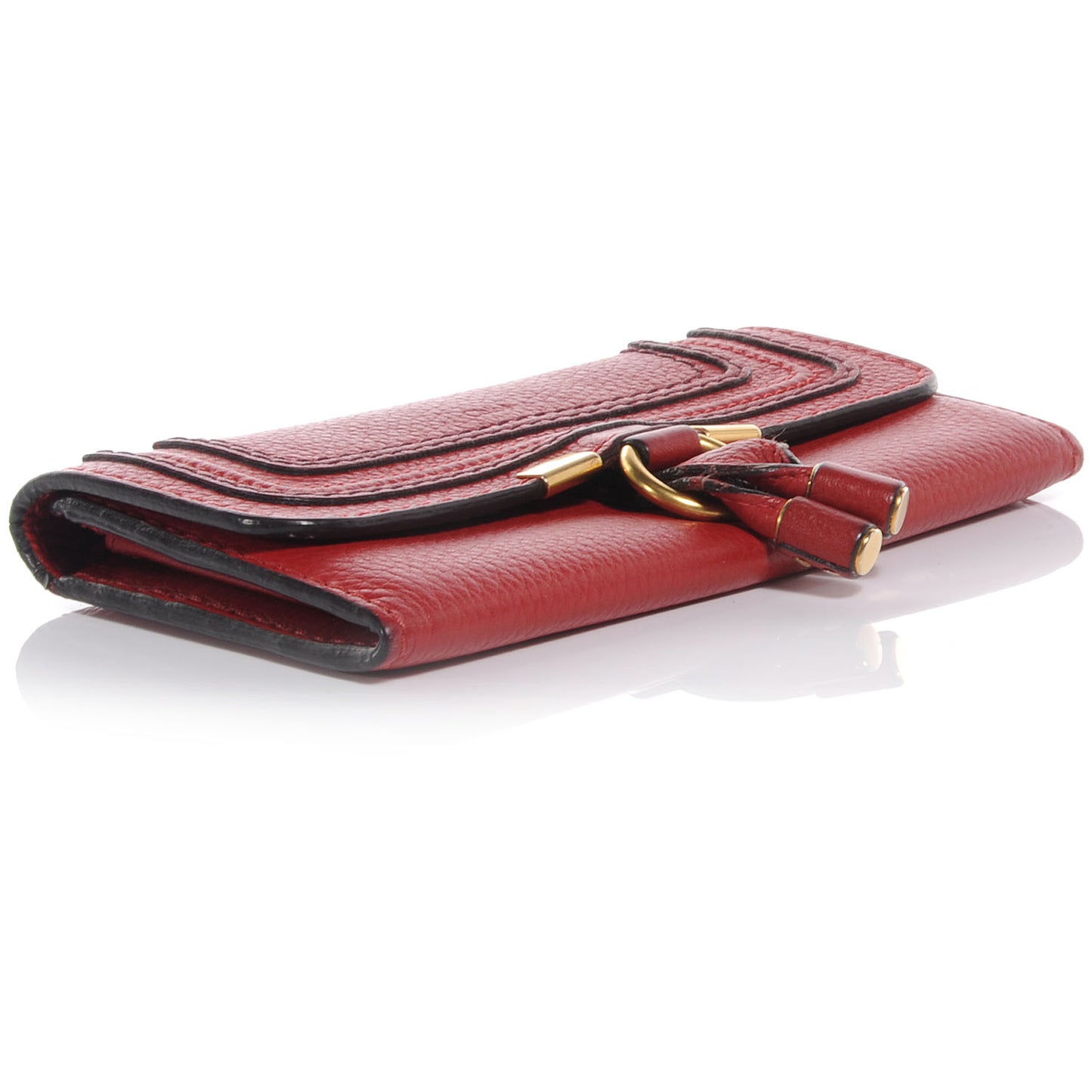 Leather Marcie Continental Flap Wallet Poppy