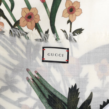 Gucci Silk Twill New Flora Square Scarf Ivory 6 of 6