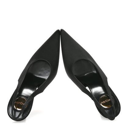 Saint Laurent Silk Satin Lentracte 110 Slingback Pumps 36.5 Black 2 of 9