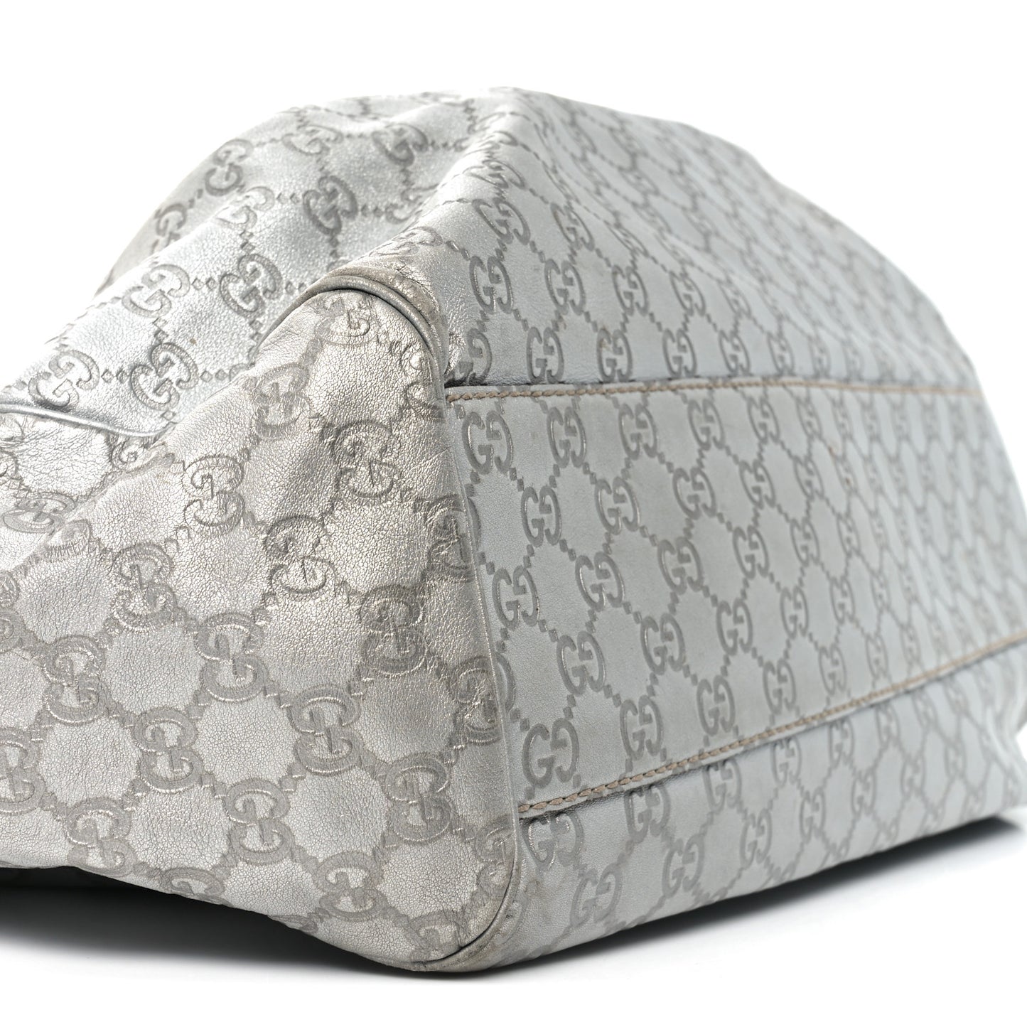 Guccissima Large Sukey Tote Silver