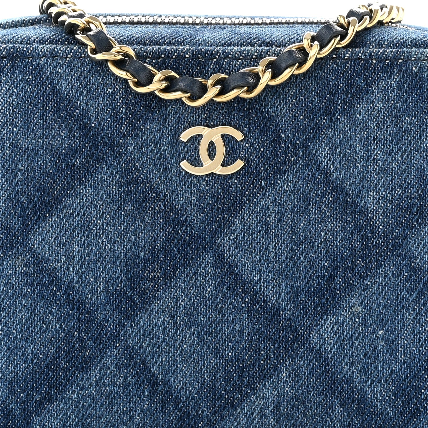 Chanel Printed Denim CC Camera Case Blue 8 of 11