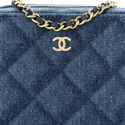 Chanel Printed Denim CC Camera Case Blue 8 of 11