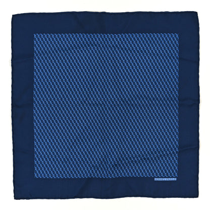 Hermes Silk Pocket Square Scarf Blue Multicolor 1 of 3