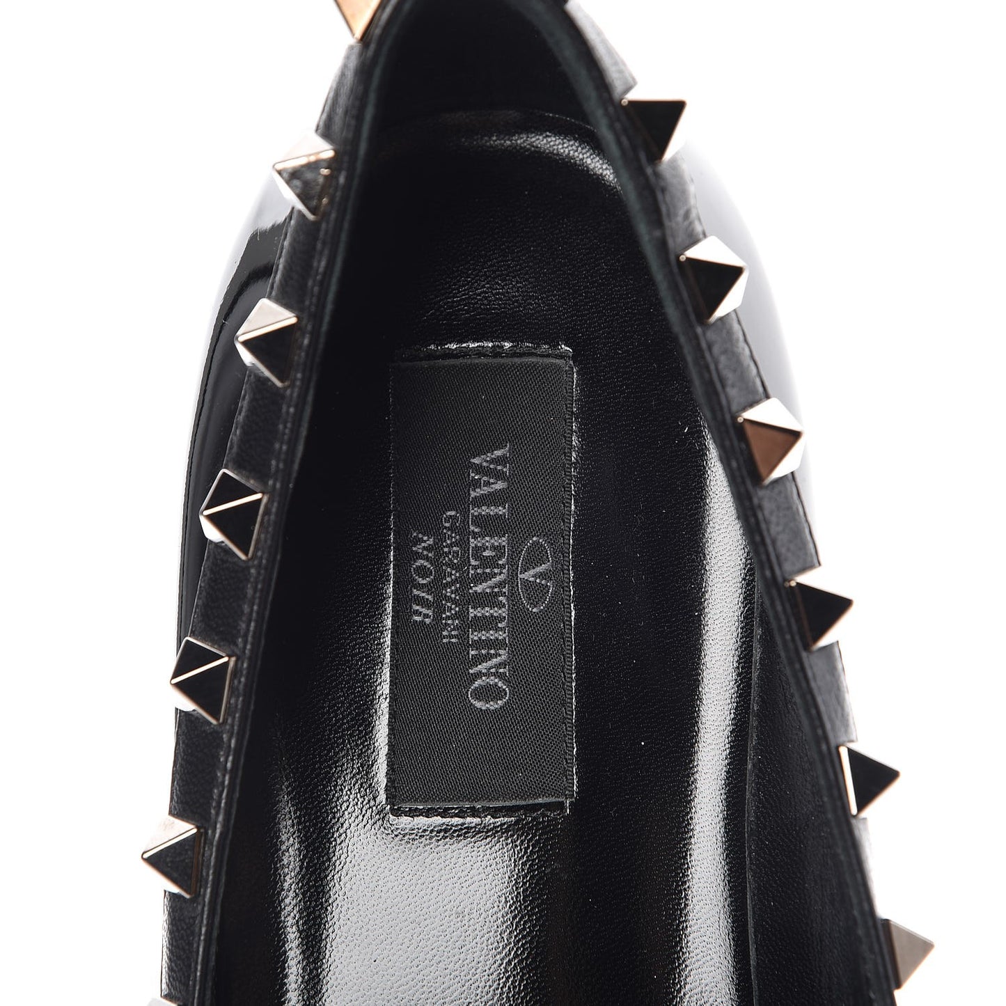 Patent Rockstud Ballerina Flats 39 Black