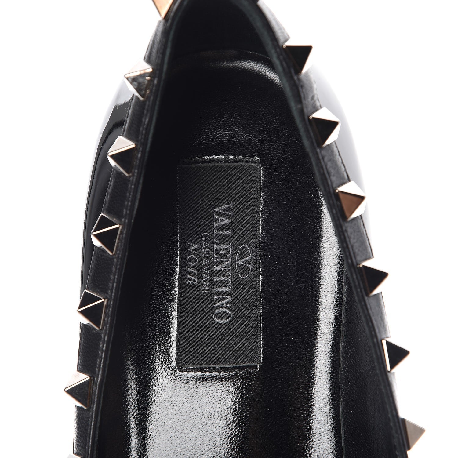 Valentino Garavani Patent Rockstud Ballerina Flats 39 Black 7 of 9