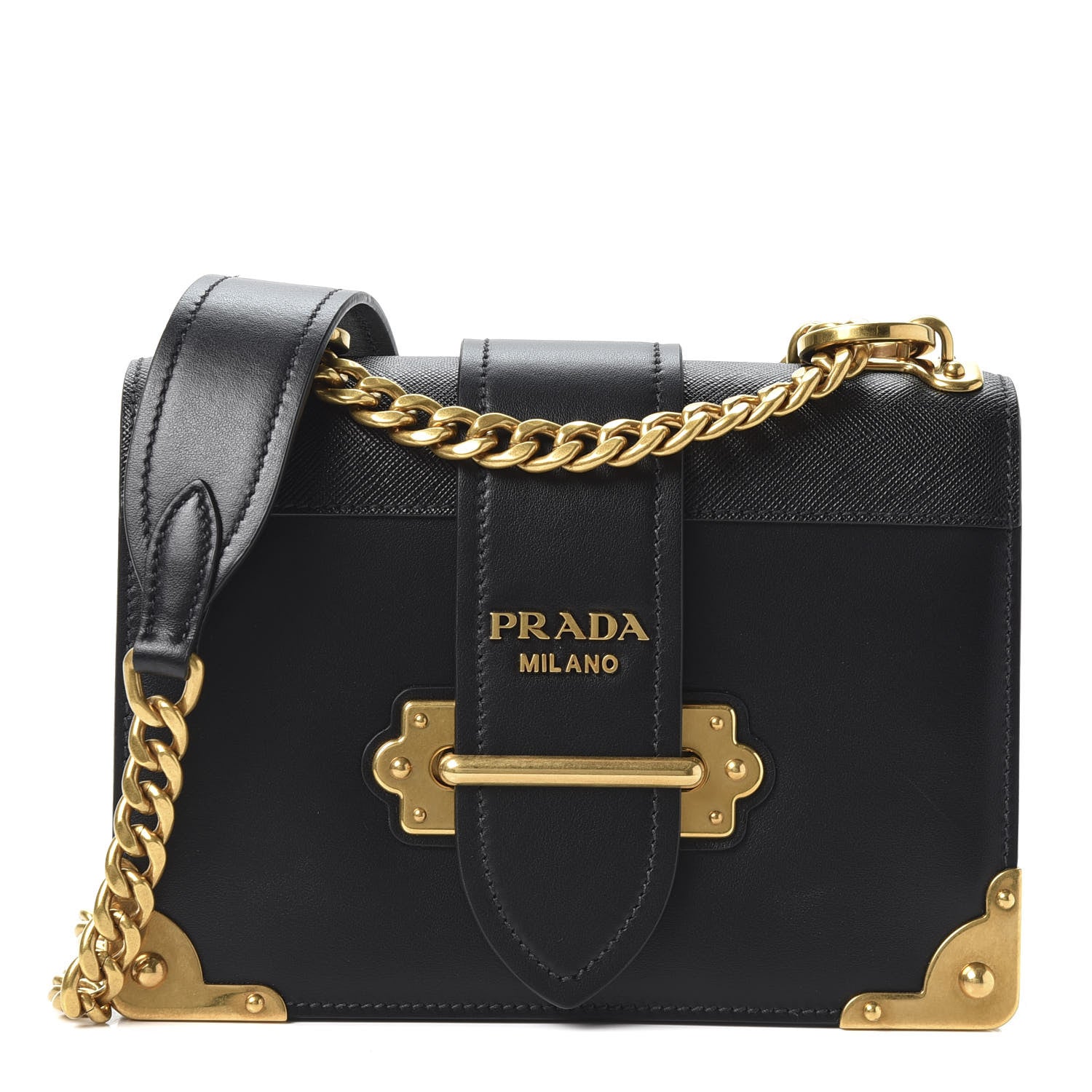 Prada City Calf Saffiano Cahier Bag Black 1 of 8