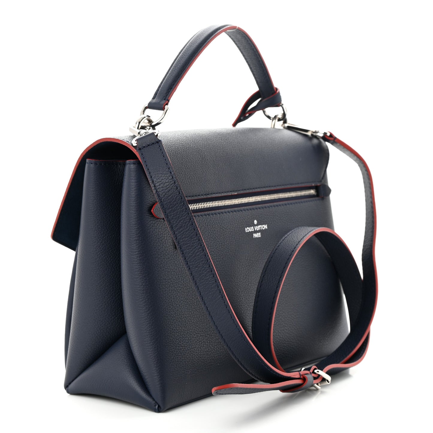 Soft Calfskin My Lockme Top Handle Marine Rouge