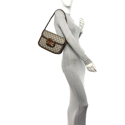 Gucci GG Supreme Monogram Horsebit 1955 Shoulder Bag Beige Brown Sugar 3 of 10