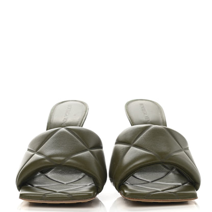 Bottega Veneta Nappa Quilted Rubber Lido Mule Sandals 36.5 Khaki 2 of 9
