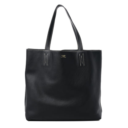 Hermes Veau Sikkim Taurillon Clemence Double Sens 36 Reversible Tote Black Graphite 1 of 14