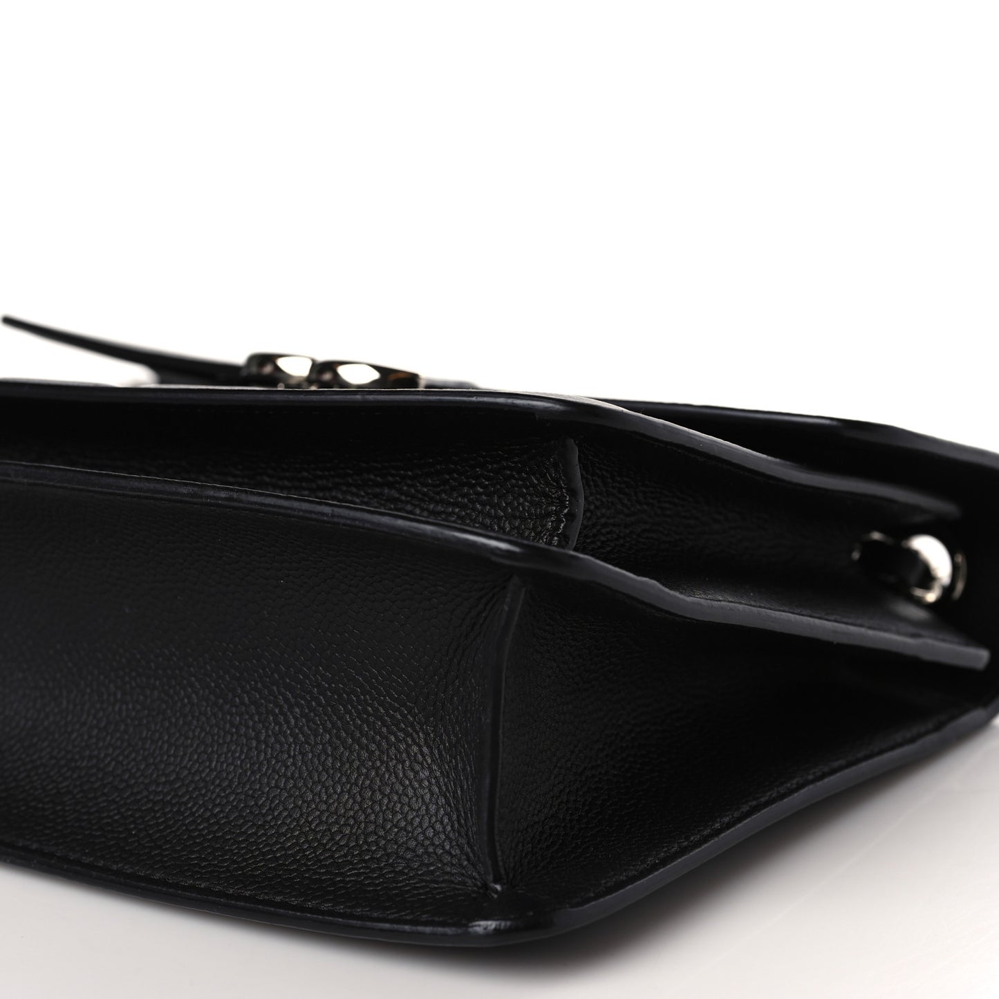 Caviar Quilted Small CC Box Top Handle Flap Black