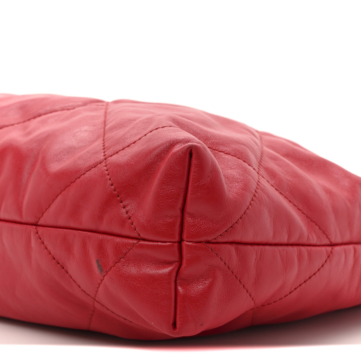 Shiny Calfskin Quilted Small Chanel 22 Red