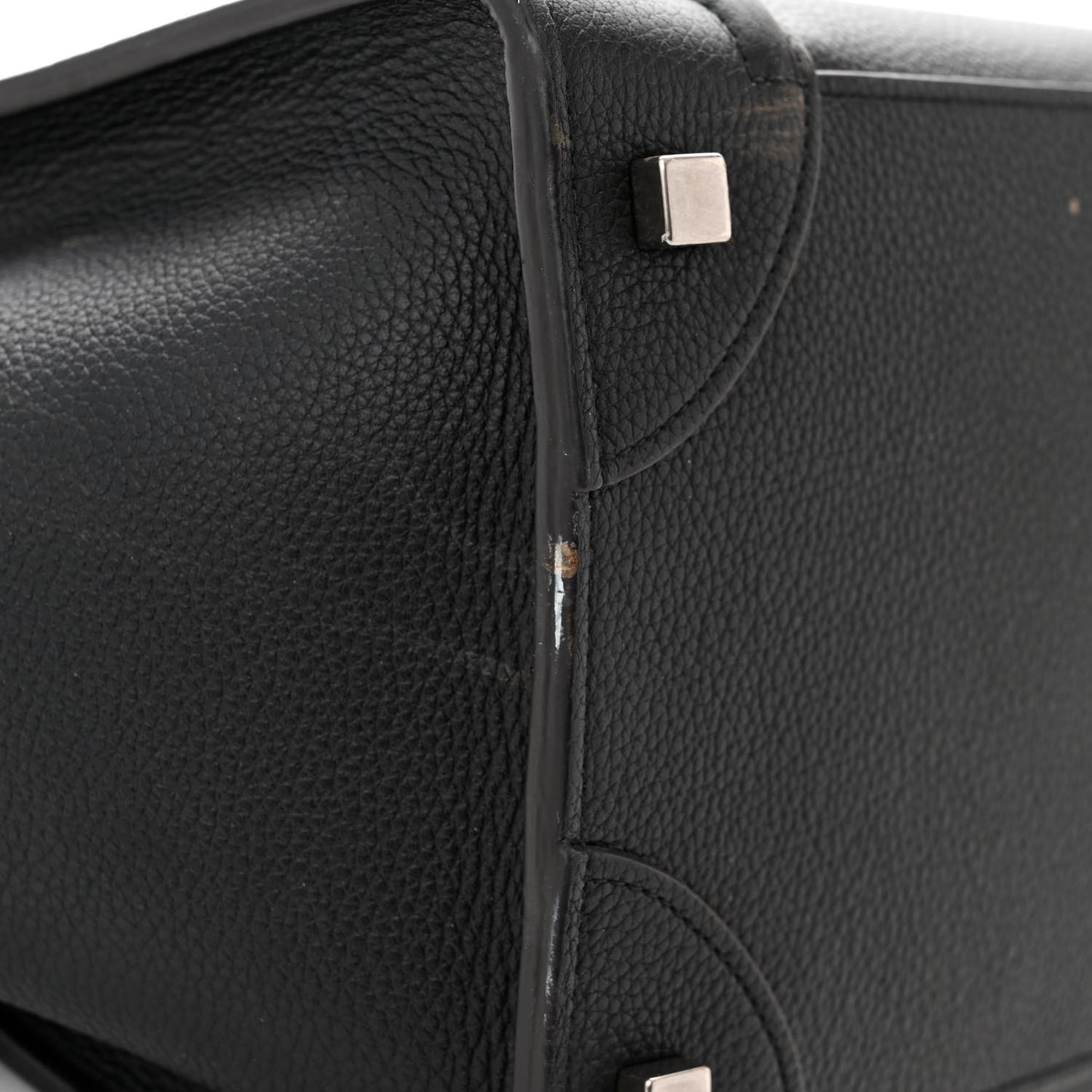 Drummed Calfskin Mini Luggage Black
