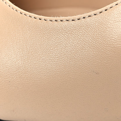 Chanel Lambskin Grosgrain Cap Toe CC Slingback Pumps 35 Beige Black 9 of 10