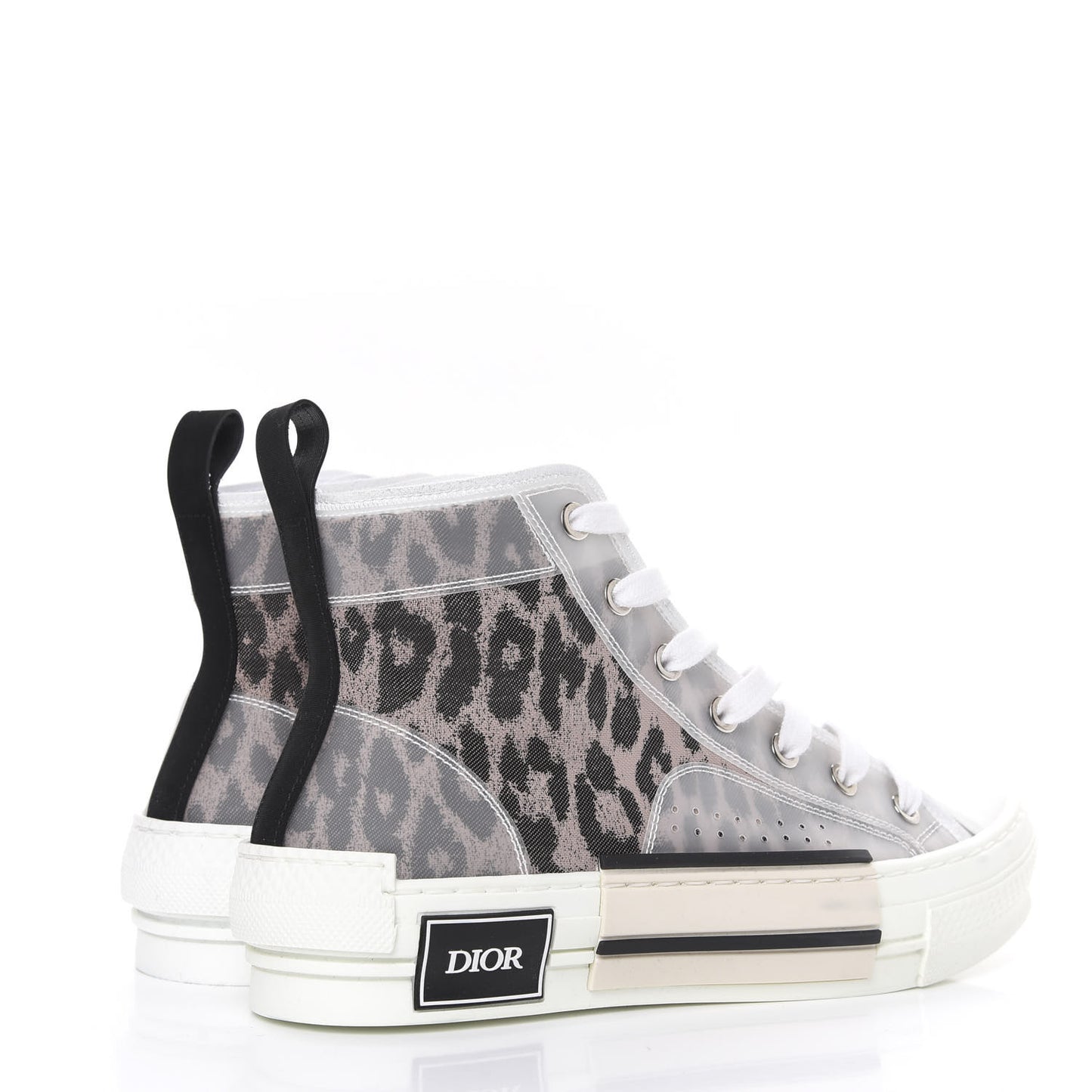 Canvas Leopard Print Womens B23 High Top Sneakers 36 White
