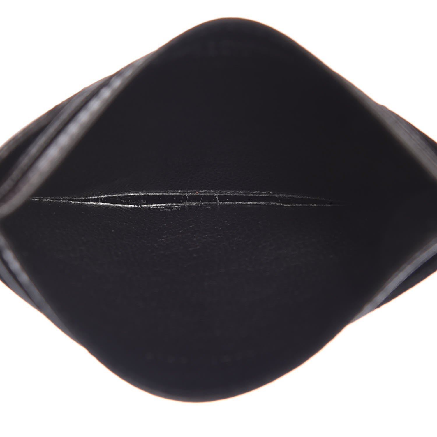 Saint Laurent Grain De Poudre Matelasse Chevron Monogram Credit Card Case Black 5 of 9
