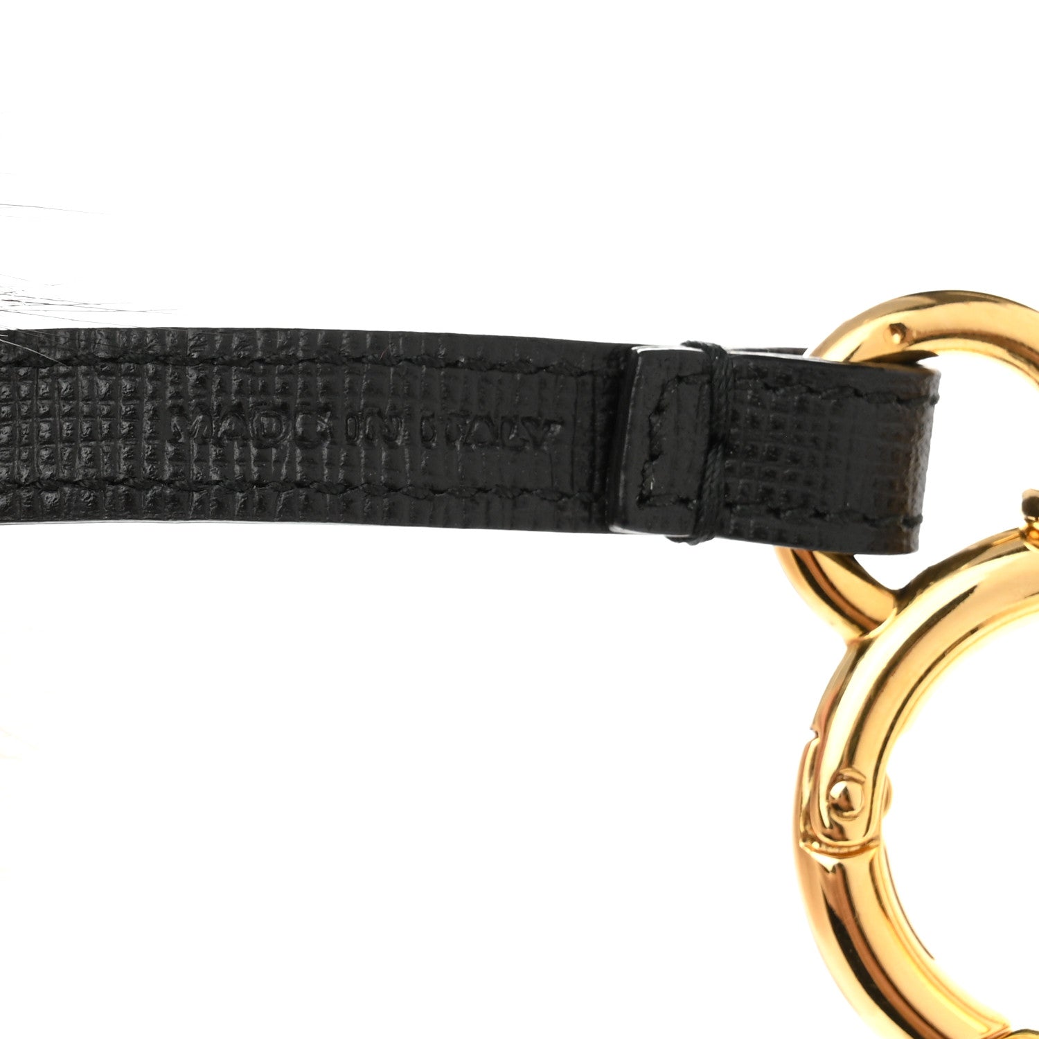Fendi Fox Fur Pom Pom Bag Charm Black White 4 of 4