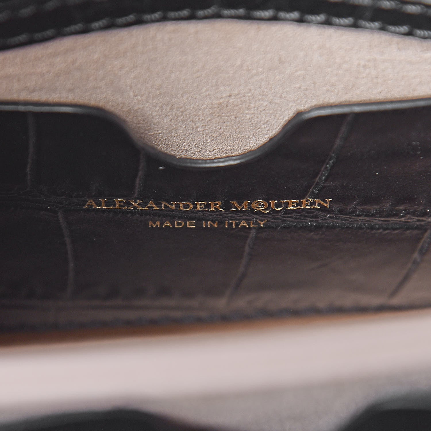 Alexander McQueen Calfskin Crocodile Embossed Mini Heroine 21 Black 6 of 10