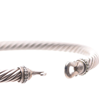 David Yurman Sterling Silver Diamond 5mm Cable Buckle Bracelet 5 of 5