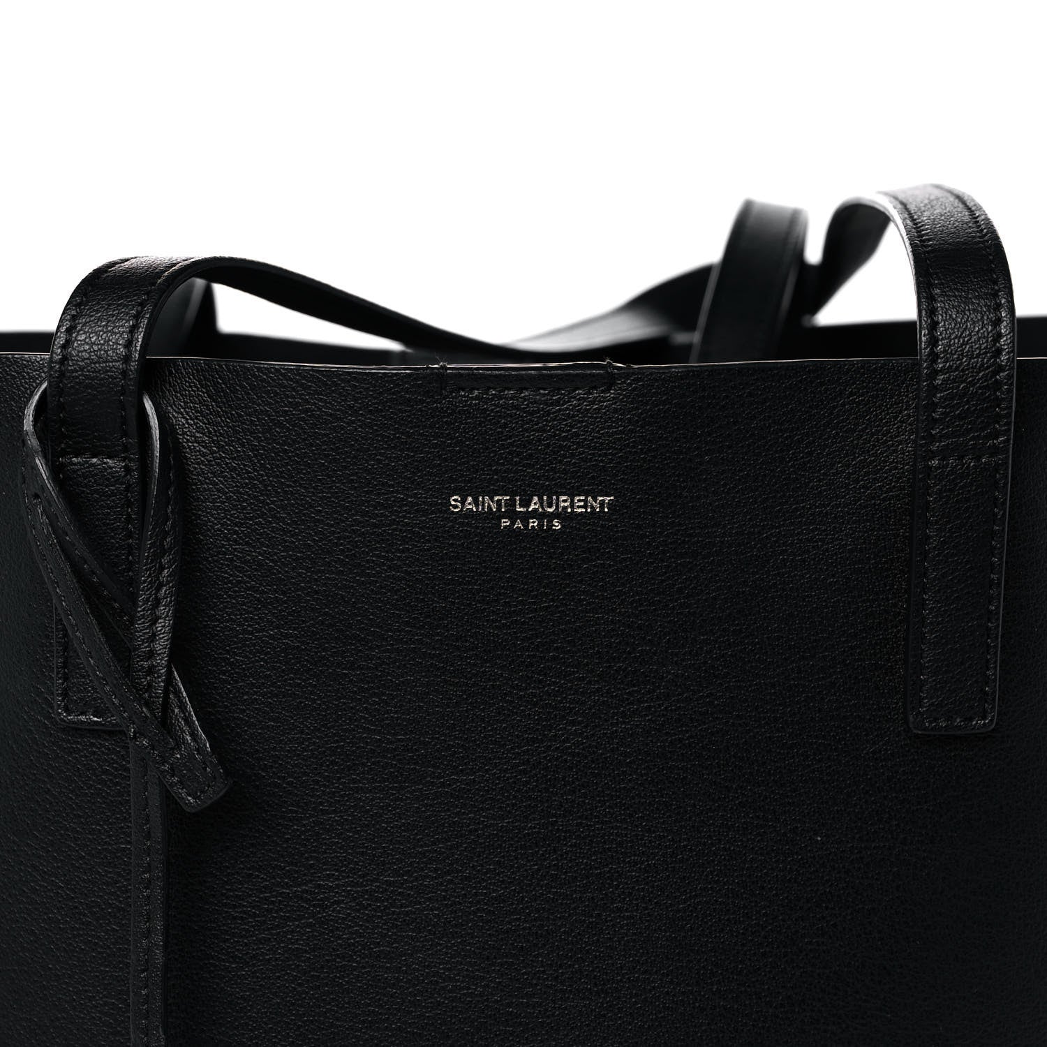 Saint Laurent Calfskin Large Fringe Shopping Tote Black 7 of 10