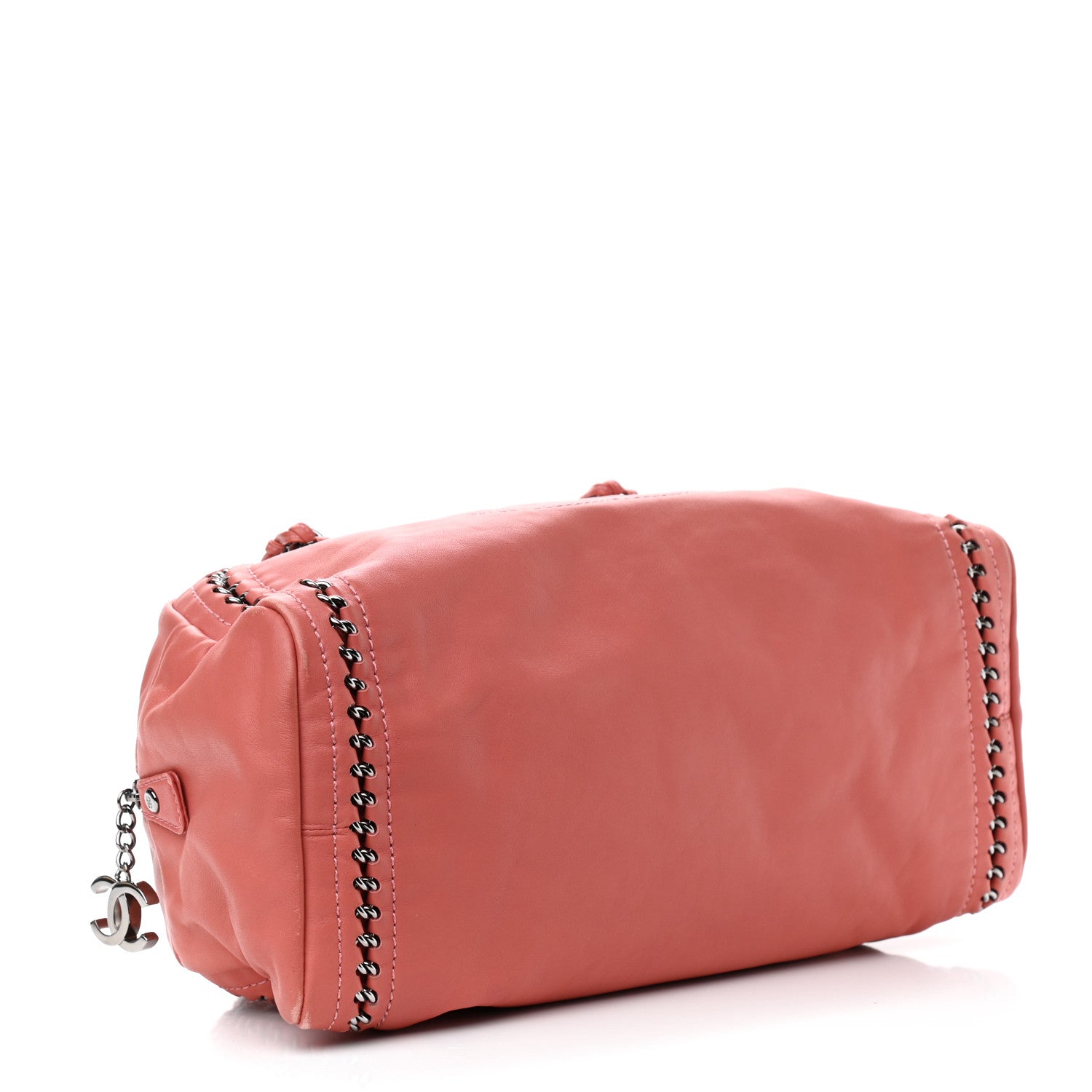 Chanel Smooth Calfskin Medium Luxe Ligne Bowler Coral 4 of 9
