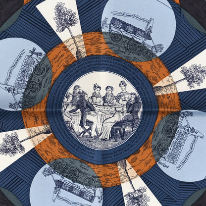 Hermes Silk Jeu Des Omnibus Remix Scarf 45 Marine Vert Ciel 2 of 4