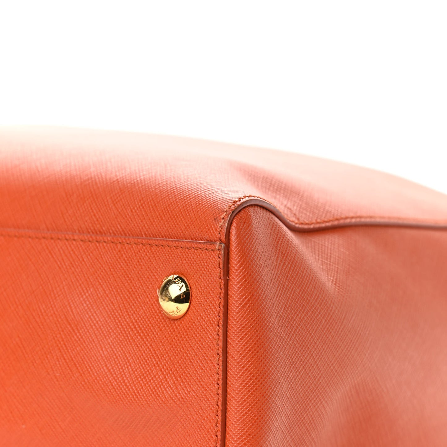 Saffiano Lux Double Handle Shopping Tote Papaya