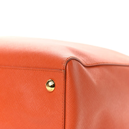 Prada Saffiano Lux Double Handle Shopping Tote Papaya 8 of 12