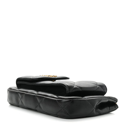 Chanel Lambskin Quilted Chanel 19 Pouch With Handle Black 4 of 11