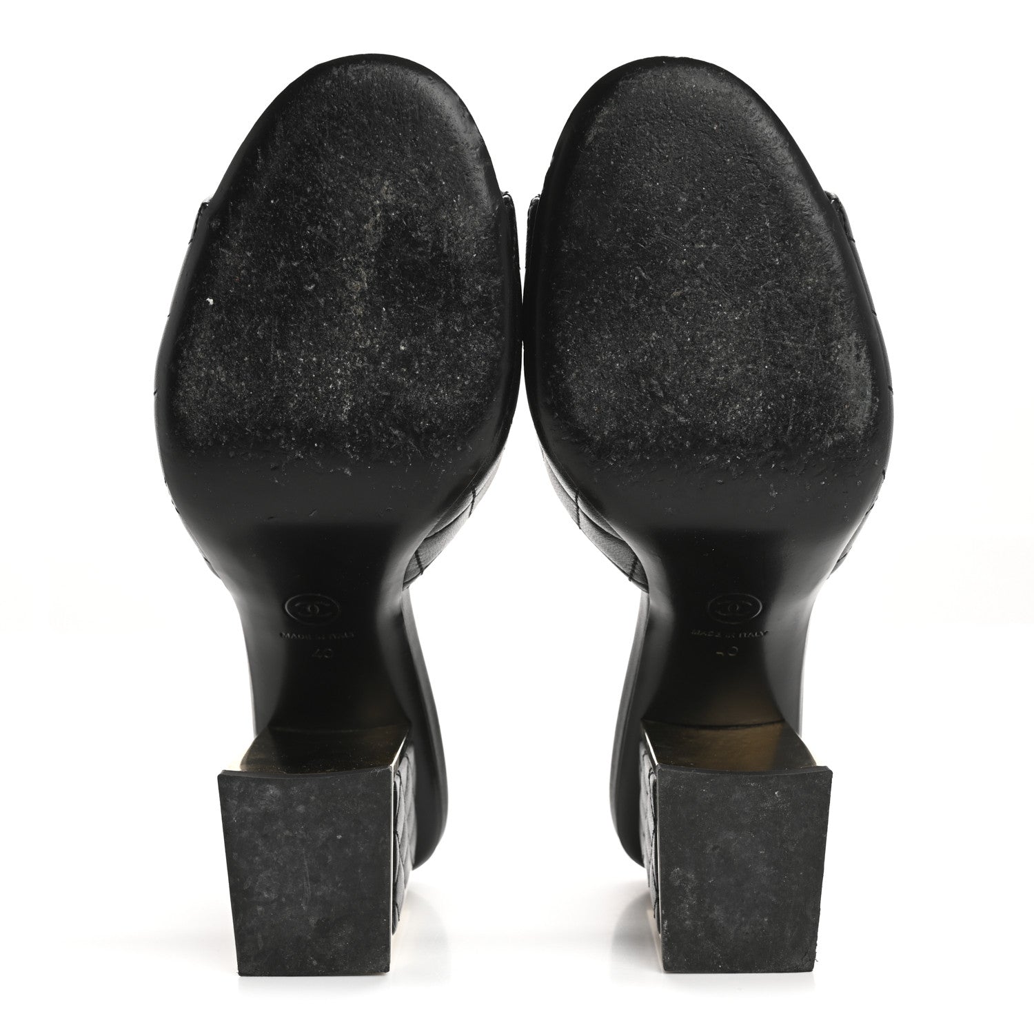 Chanel Lambskin Quilted CC Mules 40 Black 6 of 10