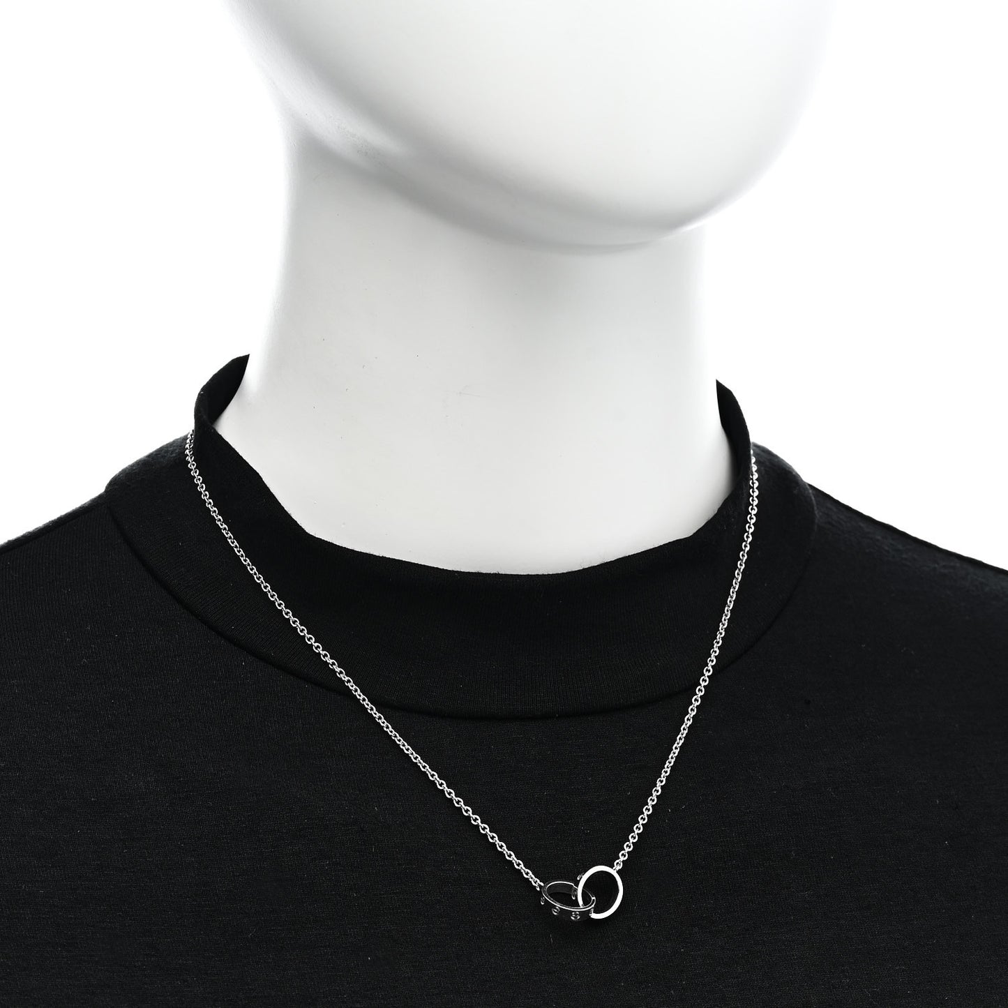 18K White Gold Interlocking LOVE Necklace